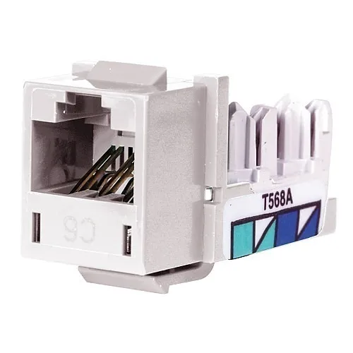 Hubbell HXJ6W24 XCELERATOR CAT6 Modular Jack, White