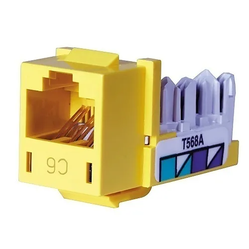 Hubbell HXJ6Y24 HXJ6W24 XCELERATOR CAT6 Modular Jack, Yellow