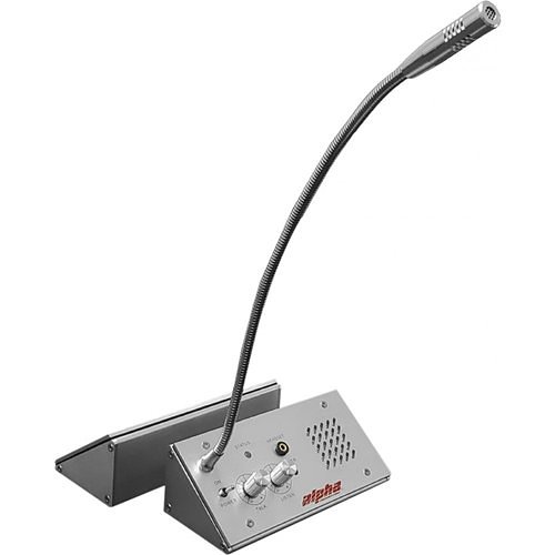 Alpha DC-300 Counter Top Ticket Window Intercom System with 15" Gooseneck Microphone