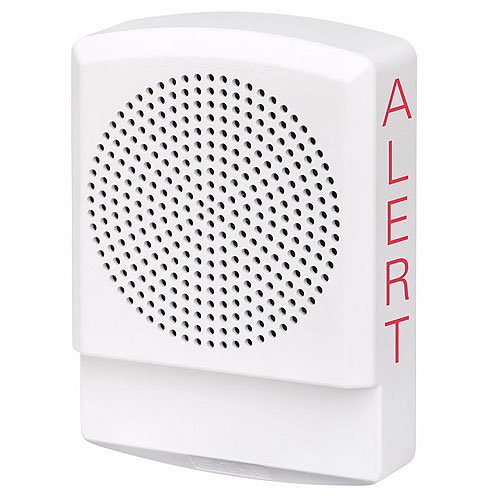 Eaton ELSPKW-AL Eluxa High Fidelity Indoor Speaker, Wall Mount, 25/70V, ALERT Marking, Clear Lens, White