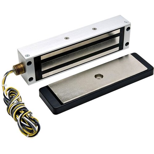 DynaLock 2013-GBL 2013 Series 1200 lb Electromagnetic Gate Lock, Swinging Gate Lock Bracket, Satin Aluminum