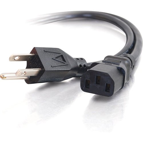 C2G CG03129 18 AWG Universal Power Cord, NEMA 5-15P to IEC320C13, TAA Compliant, 3' (0.9m)