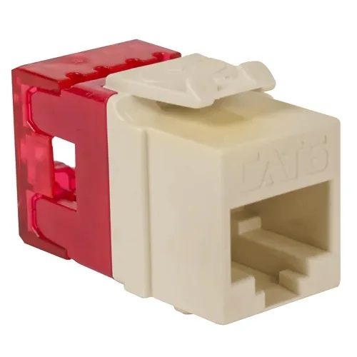 ICC IC1078F6AL CAT6 Keystone Jack with Slim Profile 180-Degree Punch Down, RJ45 UL Listed PoE++ TAA Compliant for Wall Plate / Patch Panel, Almond
