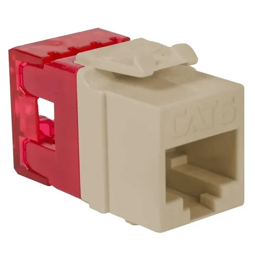 ICC IC1078F6IV CAT6 Keystone Jack with Slim Profile 180-Degree Punch Down, RJ45 UL Listed PoE++ TAA Compliant for Wall Plate / Patch Panel, Ivory