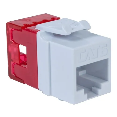 ICC IC1078F6WH CAT6 Keystone Jack with Slim Profile 180-Degree Punch Down, RJ45 UL Listed PoE++ TAA Compliant for Wall Plate / Patch Panel, White