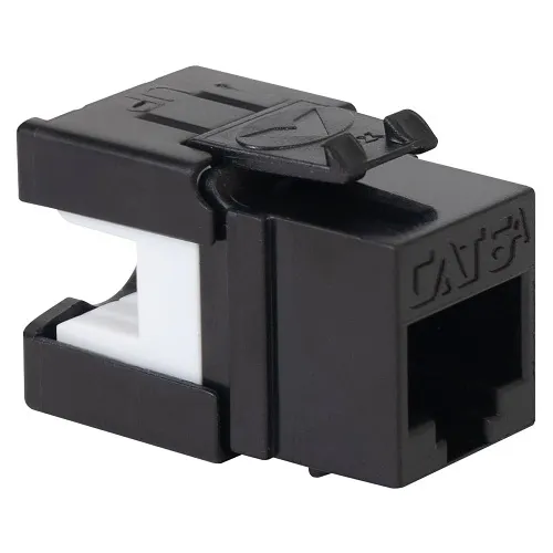 ICC IC1078GABK CAT6A Keystone Jack with Slim Profile, 180-Degree Punch Down, 10Gbps RJ45 UL Listed PoE++ TAA Compliant for Wall Plate or Patch Panel, Works with JackEasy Termination Tool, Black