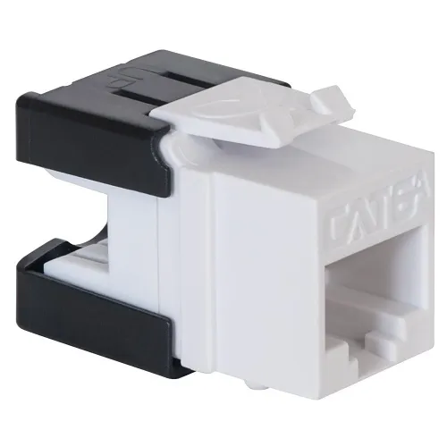 ICC IC1078GAWH CAT6A Keystone Jack with Slim Profile 180-Degree Punch Down, 10Gbps RJ45 UL Listed PoE++ TAA Compliant for Wall Plate / Patch Panel, White