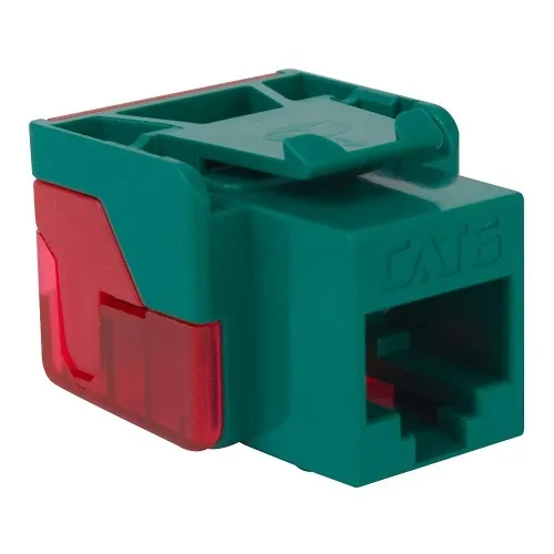 ICC IC1078L6GN CAT6 Keystone Jack with Inline IDC No Pair Split Wiring, Easier Termination, UL Listed PoE++ TAA Compliant for Wall Plate or Patch Panel, Works with JackEasy Termination Tool, Green