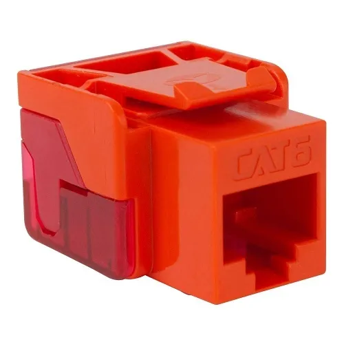 ICC IC1078L6OR CAT6 Keystone Jack with Inline IDC No Pair Split Wiring (Easier Termination) UL Listed PoE++ TAA Compliant for Wall Plate or Patch Panel, Works with JackEasy Termination Tool, Orange