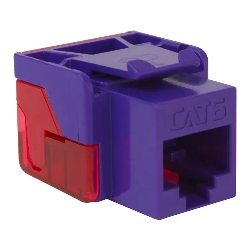 ICC IC1078L6PR CAT6 Keystone Jack with Inline IDC No Pair Split Wiring, Easier Termination, UL Listed PoE++ TAA Compliant for Wall Plate or Patch Panel, Works with JackEasy Termination Tool, Purple