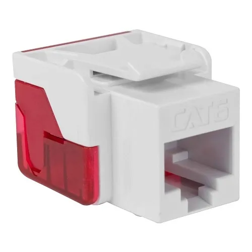 ICC IC1078L6WH CAT6 Keystone Jack with Inline IDC No Pair Split Wiring, UL Listed PoE++ TAA Compliant for Wall Plate / Patch Panel, White