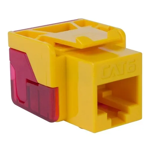 ICC IC1078L6YL CAT6 Keystone Jack with Inline IDC No Pair Split Wiring (Easier Termination) UL Listed PoE++ TAA Compliant for Wall Plate or Patch Panel, Works with JackEasy Termination Tool, Yellow