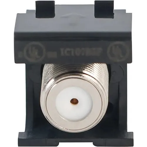 ICC IC107B5FBK 2 GHz F-Type Modular Jack with Nickel Plated Connector in HD Style, Black
