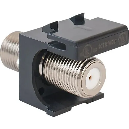 ICC IC107B5FBK 2 GHz F-Type Modular Jack with Nickel Plated Connector in HD Style, Black