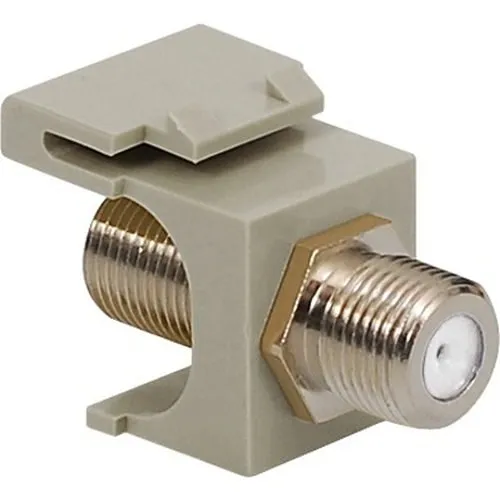 ICC IC107B5FGY GHz F-Type Modular Jack with Nickel Plated Connector in HD Style, Gray