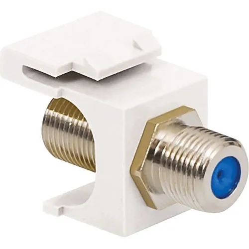 ICC IC107B5FWH 2GHz F-Type Modular Jack, Nickel-Plated Connector, HD Style, White