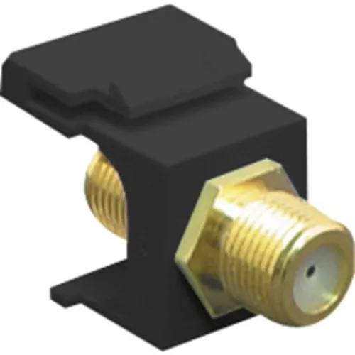 ICC IC107B5GBK GHz F-Type Modular Jack with Gold Plated Connector in HD Style, Black