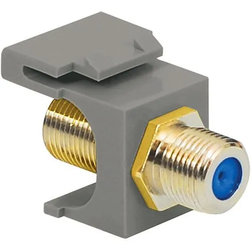 ICC IC107B5GGY GHz F-Type Modular Jack with Gold Plated Connector in HD Style, Gray