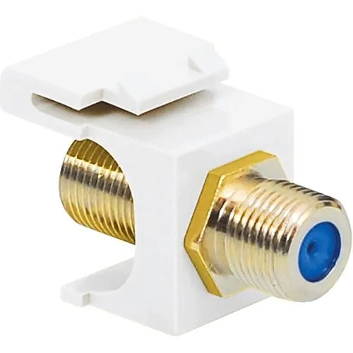 ICC IC107B5GWH 2GHz F-Type Modular Jack, Gold-Plated Connector, HD Style, White