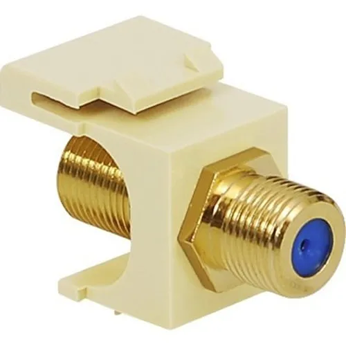 ICC IC107B9GAL GHz F-Type Modular Jack with Gold Plated Connector in HD Style, Almond