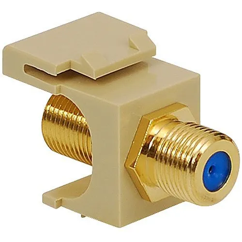 ICC IC107B9GIV GHz F-Type Modular Jack with Gold Plated Connector in HD Style, Ivory