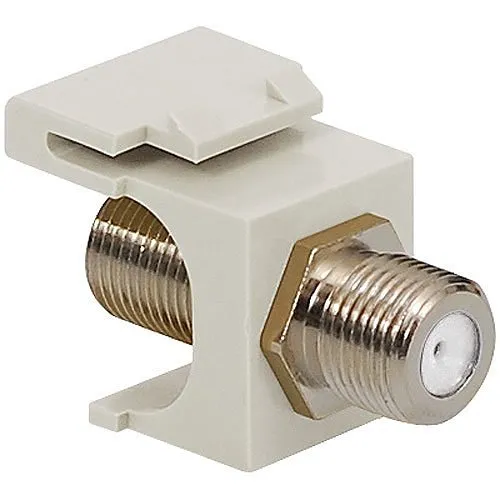 ICC IC107BFCWH 2GHz F-Type Modular Jack, Nickel-Plated Connector, HD Style, White, 25-Pack