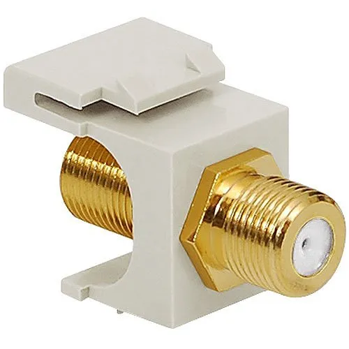 ICC IC107BGCWH 2GHz F-Type Modular Jack, Gold-Plated Connector, HD Style, 25-Pack, White