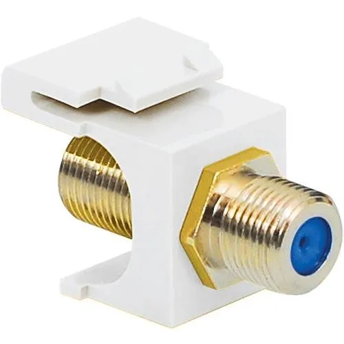 ICC IC107BGDWH GHz F-Type Modular Jack with Gold Plated Connector in HD Style, 25-Pack, White