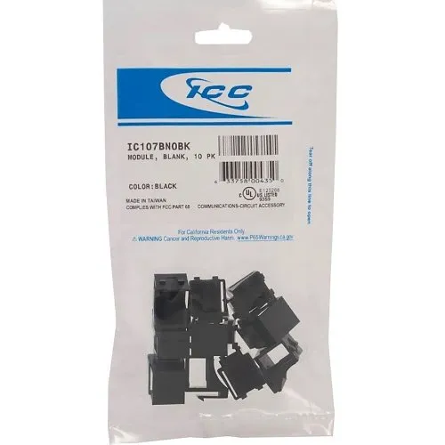 ICC IC107BN0BK Blank Fill-in Insert for HD Style, 10-Pack, Black