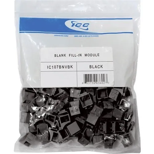 ICC IC107BNVBK Blank Fill-in Insert for HD Style, 100-Pack, Black