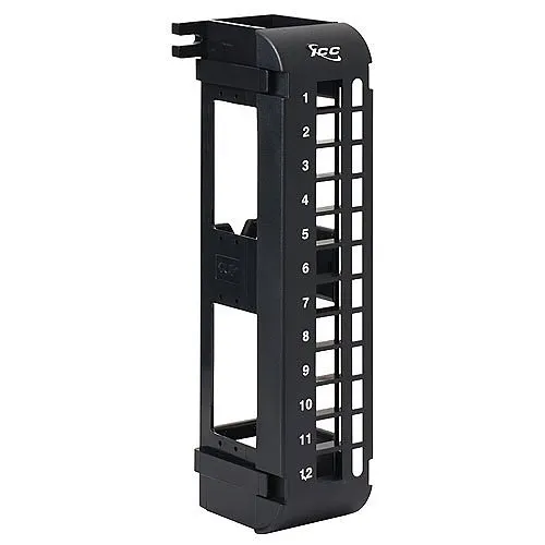 ICC IC107BP12V 12-Port Wall-Mount Blank Patch Panel, HD Style, Zero-U RMS