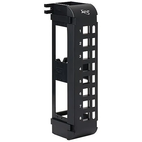 ICC IC107BP8VB Blank Wall Mount Patch Panel with Ports and Zero-U for EZ and HD Style