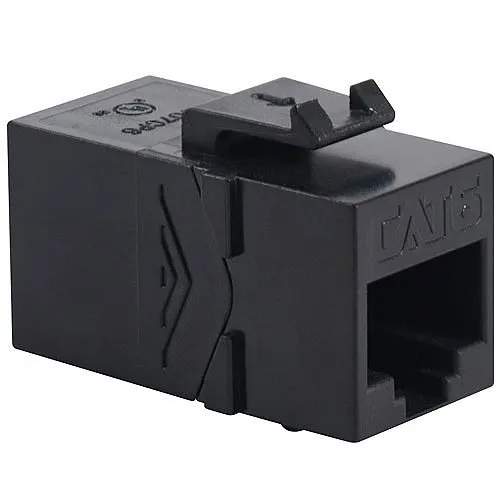 ICC IC107CP6BK CAT6 RJ45 Keystone Coupler, HD Style, Black
