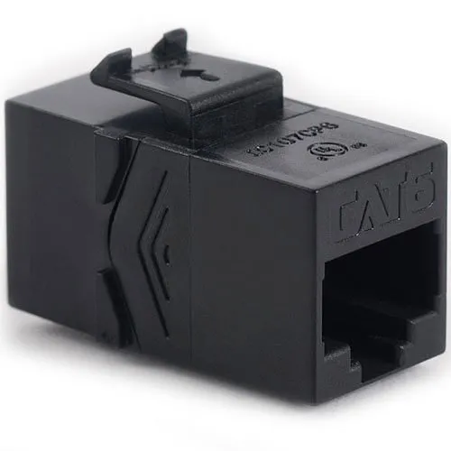 ICC IC107CP6BK CAT6 RJ45 Keystone Coupler, HD Style, Black