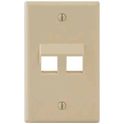 ICC IC107DA2IV Angled Faceplate with Angled Ports for EZ HD Style in Single Gang, Ivory