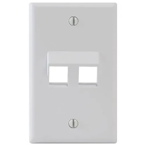 ICC IC107DA2WH Angled Faceplate with Angled Ports for EZ HD Style in Single Gang, White