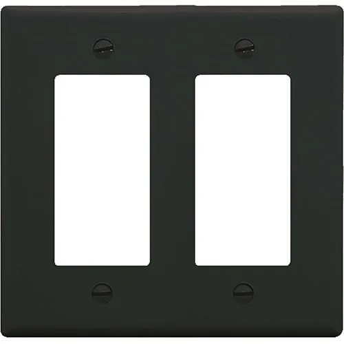ICC IC107DFDBK Decorex Faceplate with Insert Spaces in Double Gang, Black