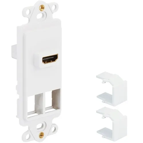 ICC 107DH2WH Decorex Insert, One HDMI Connector and Ports, HD Style, White