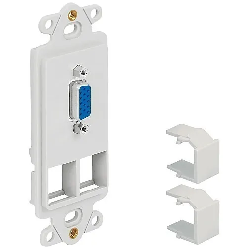 ICC IC107DR2WH Decorex 2-Port HD Style Insert with VGA Connector, White