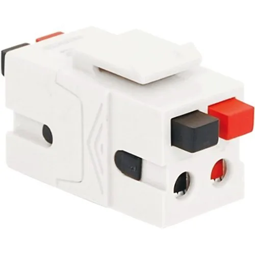 ICC IC107DSBWH Dual Audio Speaker Connector with Patented Front and Rear Push Buttons in HD Style, White