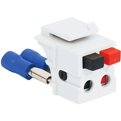 ICC IC107DSCWH Dual Audio Speaker Connector with Patented Front Push Buttons and Rear Spring Clip in HD Style, White