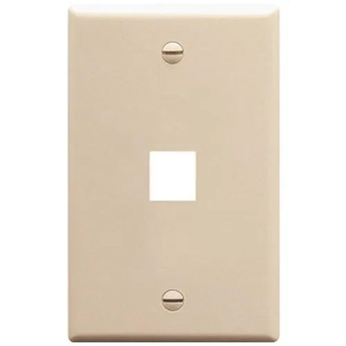 ICC IC107F01AL Single-Gang Classic Faceplate. One Port, EZ/HD Style, Almond