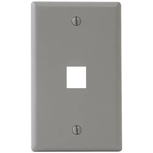 ICC IC107F01GY Single-Gang Classic Faceplate, One Port, EZ/HD Style, Gray