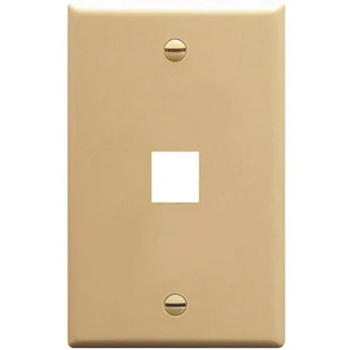 ICC IC107F01IV Single-Gang Classic Faceplate, One Port, EZ/HD Style, White