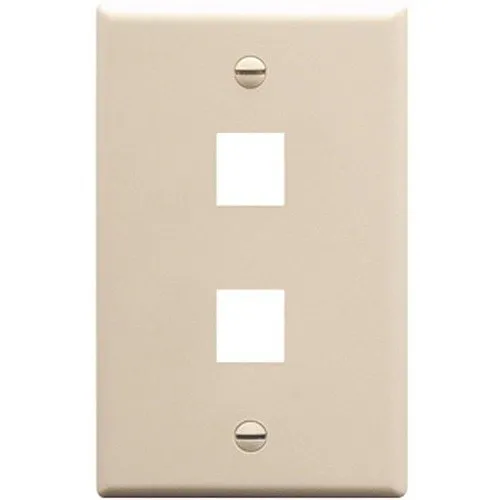 ICC IC107F02WH Single-Gang Classic Faceplate, Ports, EZ/HD Style, Almond