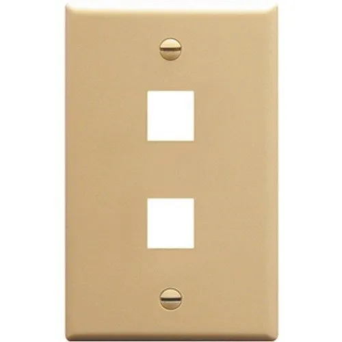 ICC IC107F02IV Single-Gang Classic Faceplate, Ports, EZ/HD Style, White