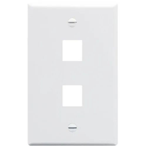 ICC IC107F02WH Single-Gang Classic Faceplate, 2-Ports, EZ/HD Style, White