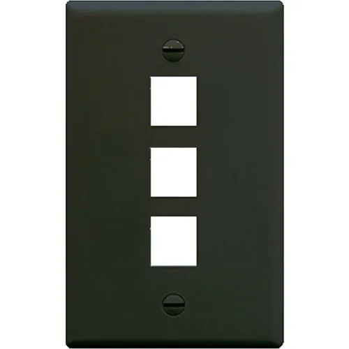 ICC IC107F03BK Classic Faceplate with Ports for EZ HD Style in Single Gang, Black