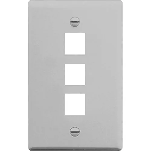ICC IC107F03GY Classic Faceplate with Ports for EZ HD Style in Single Gang, Gray