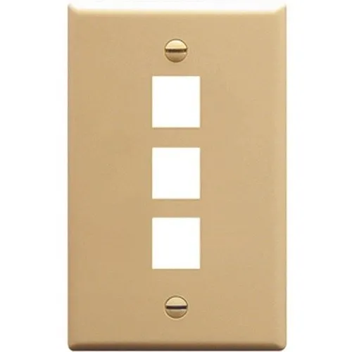 ICC IC107F03IV Classic Faceplate with 3-Port for EZ HD Style in Single Gang, Ivory